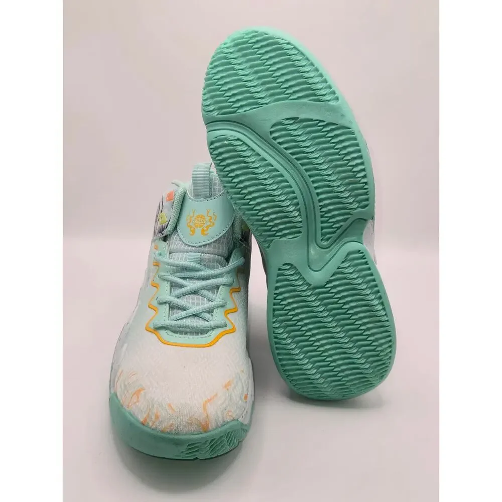 CLIBANG Kids Basketball Shoes Mint White Orange Men's US 8.5/ Women's 10 NWOB